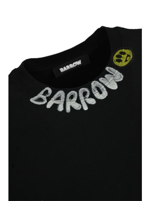 T-shirt con logo sul collo in cotone nero Barrow | F4BWUATH066110