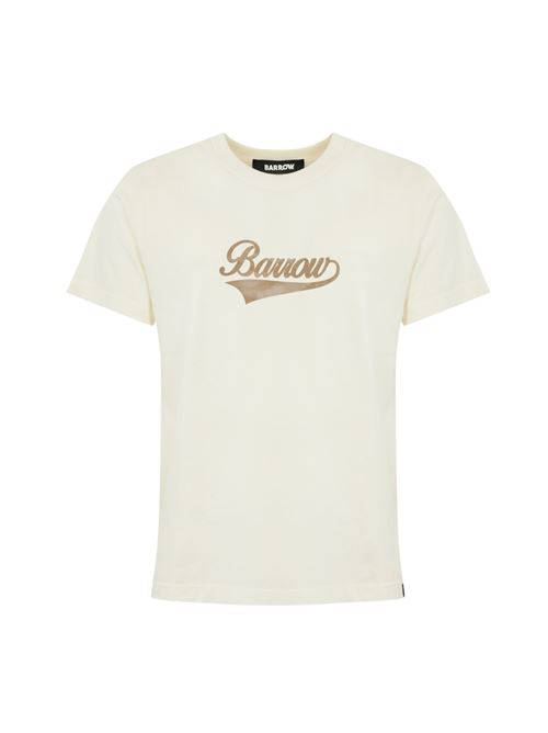 T-shirt con stampa Teddy in cotone bianco Barrow | F4BWUATH073002