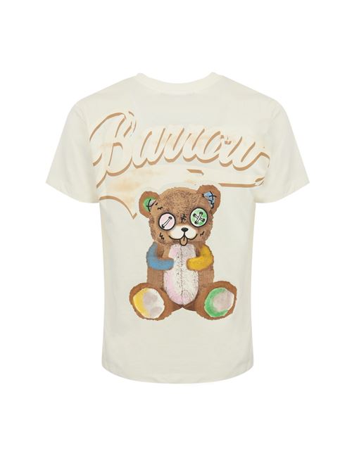 T-shirt con stampa Teddy in cotone bianco Barrow | F4BWUATH073002