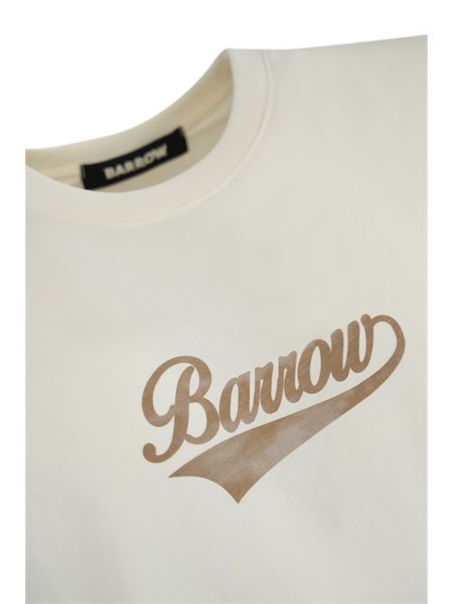 T-shirt con stampa Teddy in cotone bianco Barrow | F4BWUATH073002