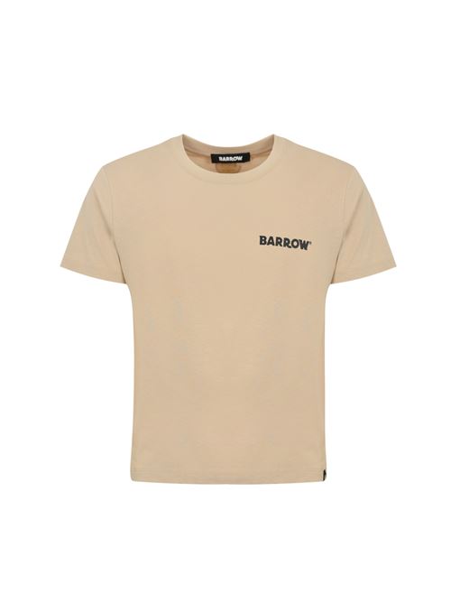 T-shirt con logo in cotone beige Barrow | F4BWUATH134092