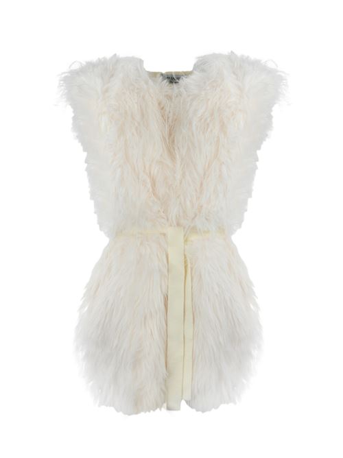 Gilet in faux fur e maglia Crema BLUGIRL | PF4015M030014300