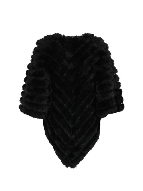 Poncho con spilla in faux fur nero BLUGIRL | PF4016T030022222