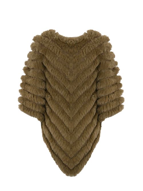 Poncho con spilla in faux fur toasted BLUGIRL | PF4016T030081029