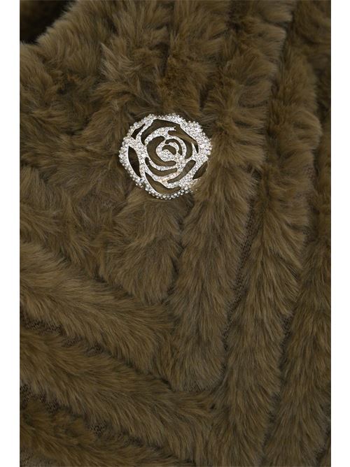 Poncho con spilla in faux fur toasted BLUGIRL | PF4016T030081029