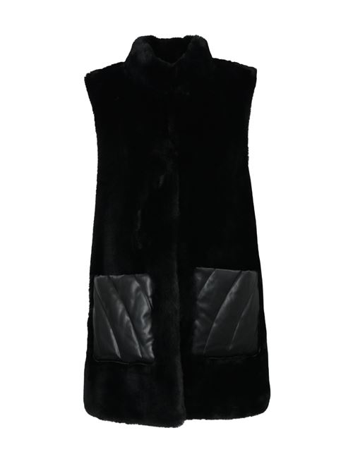 Gilet cardigan in viscosa stretch e faux fur BLUGIRL | PF4019T030022222