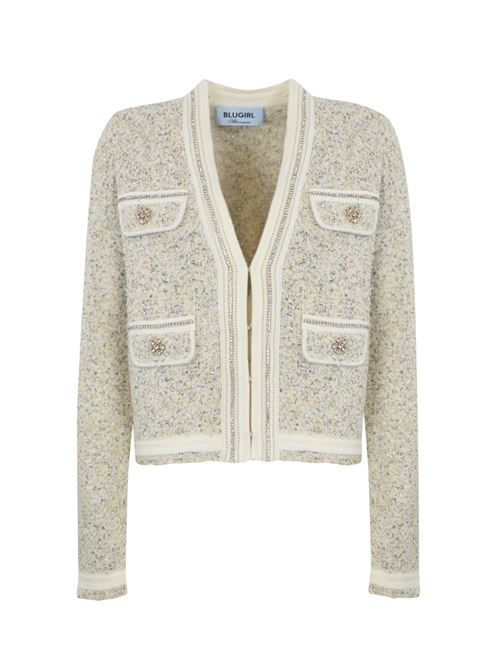 Cardigan in boucle' con strass BLUGIRL | RF4113MA08PN9492