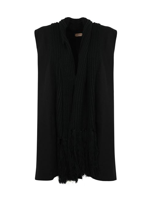 Gilet con frange nero TWINSET | 242TO538100006