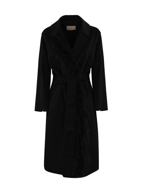 Cappotto in panno di misto lana con piume TWINSET | 242TP206500006