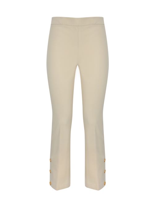 Pantalone con bottoni oval t bianco TWINSET | 242TP224711748