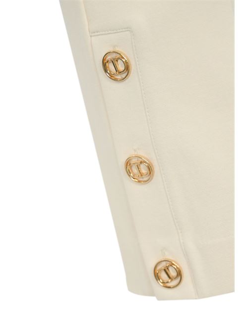 Pantalone con bottoni oval t bianco TWINSET | 242TP224711748