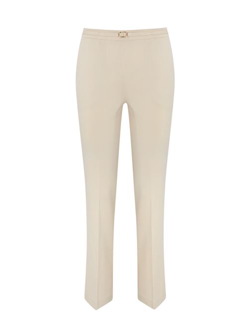 Pantaloni in viscosa stretch old white con cinturino Oval-t TWINSET | 242TP224A11748