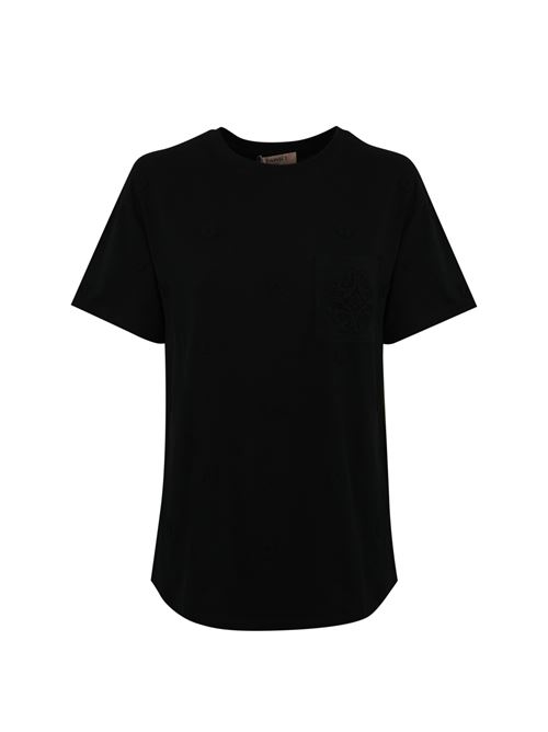 T-shirt con ricami in cotone Nero TWINSET | 242TP250000006