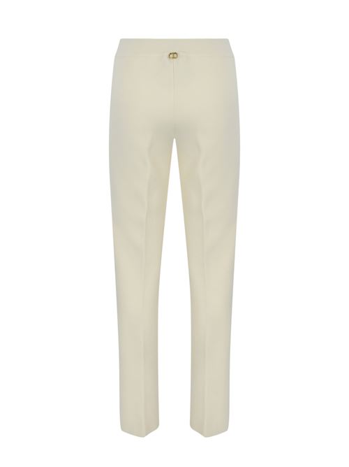 Pantalone con morsetto in crepe bianco TWINSET | 242TP318200282