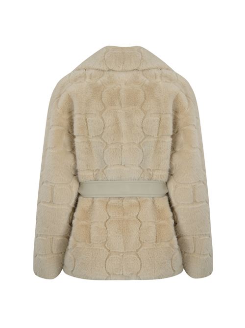 Cappotto corto in faux fur con logo TWINSET | 242TT203111952