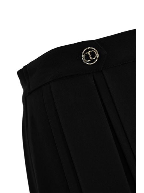 Pantalone in crepe plisse' nero TWINSET | 242TT217200006