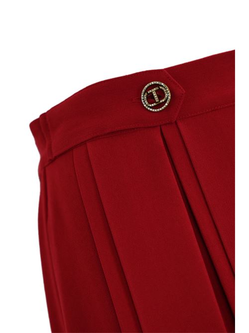 Pantalone in crepe plisse' rosso TWINSET | 242TT217200740