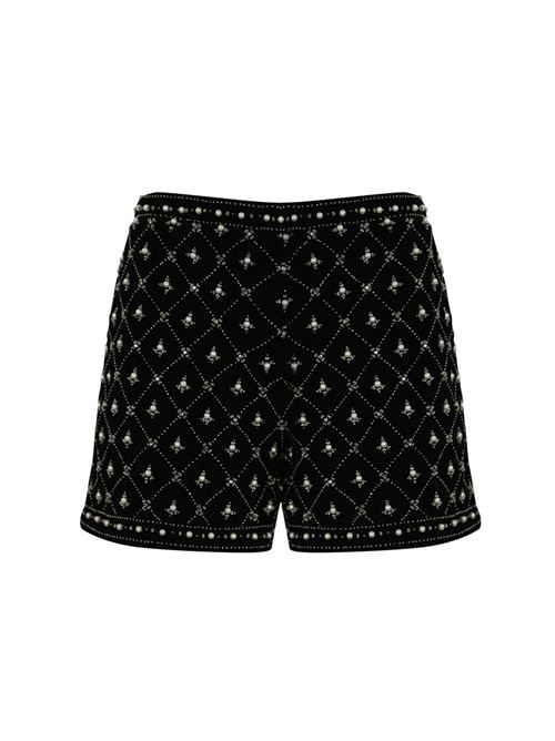 Shorts in velluto con ricamo gioiello TWINSET | 242TT224200006