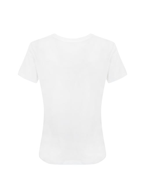 T-shirt in cotone con ricamo logo e tulle TWINSET | 242TT229000001