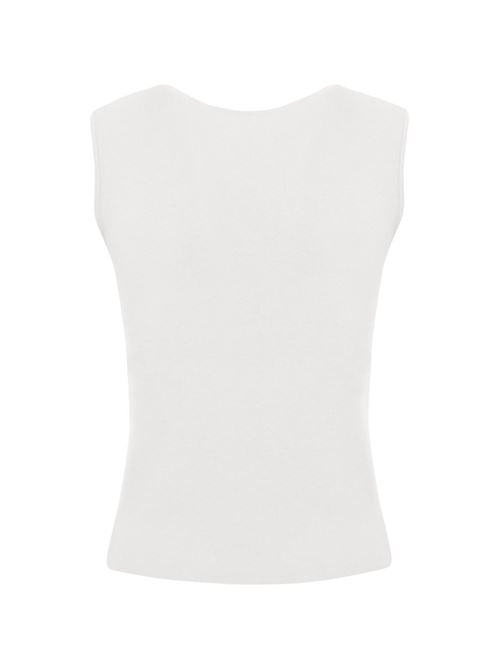 Top doppio uso in maglia di viscosa Bianco neve TWINSET | 242TT303000282