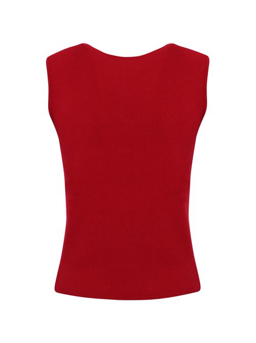 Top doppio uso in maglia di viscosa Rosso TWINSET | 242TT303000740