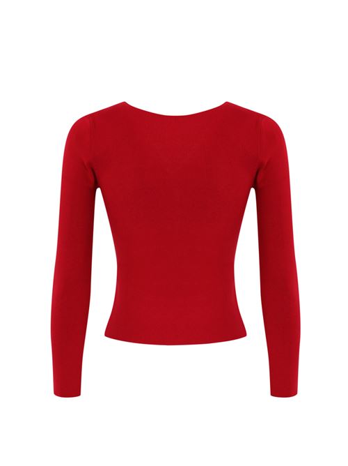 Maglia doppio usi in maglia di viscosa Rosso TWINSET | 242TT303100740