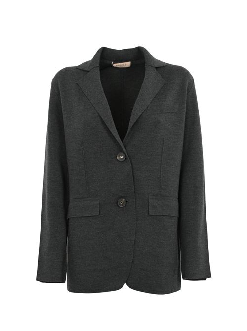 Blazer morbido in lana grigio TWINSET | 242TT324012030