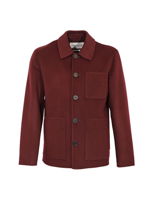 Giacca caban in lana e cachemire Melanzana AMARANTO | B6F001039