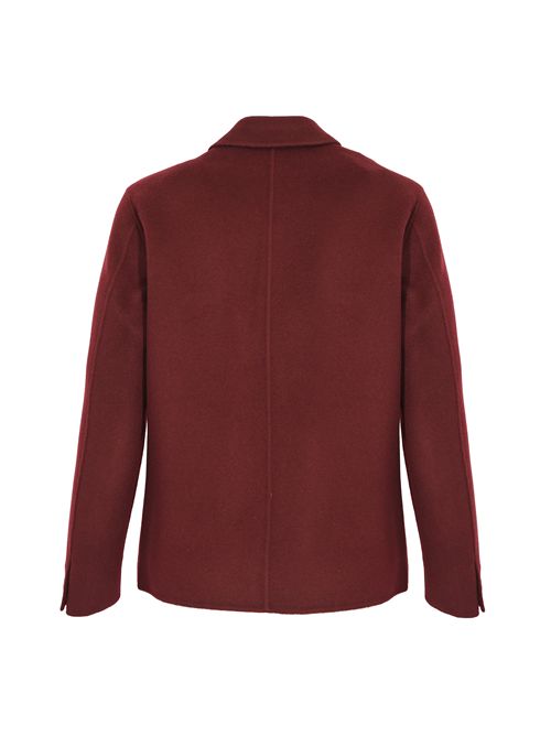Giacca caban in lana e cachemire Melanzana AMARANTO | B6F001039