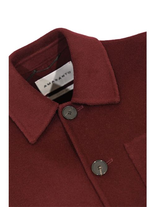 Giacca caban in lana e cachemire Melanzana AMARANTO | B6F001039