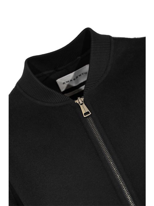 Bomber in lana Nero AMARANTO | B6F001199