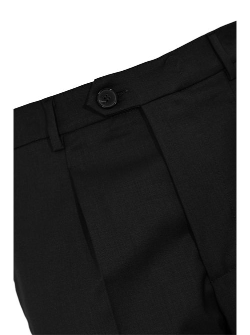 Pantalone con pinces in misto lana Nero AMARANTO | B6F002399
