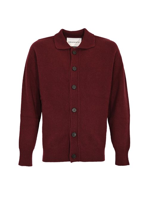 Cardigan in maglia di lana e cachemire Melanzana AMARANTO | B9F001039