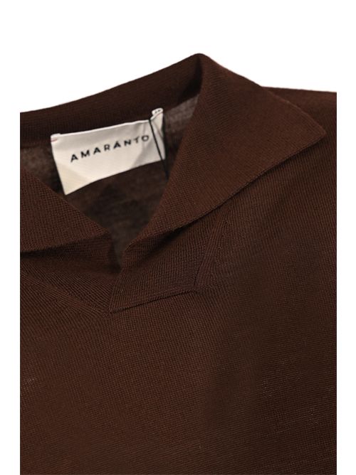 Maglione con collo a Polo Moro AMARANTO | B9F002569