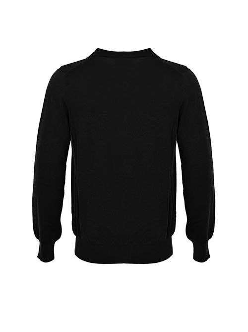 Maglione con collo a Polo Nero AMARANTO | B9F002599