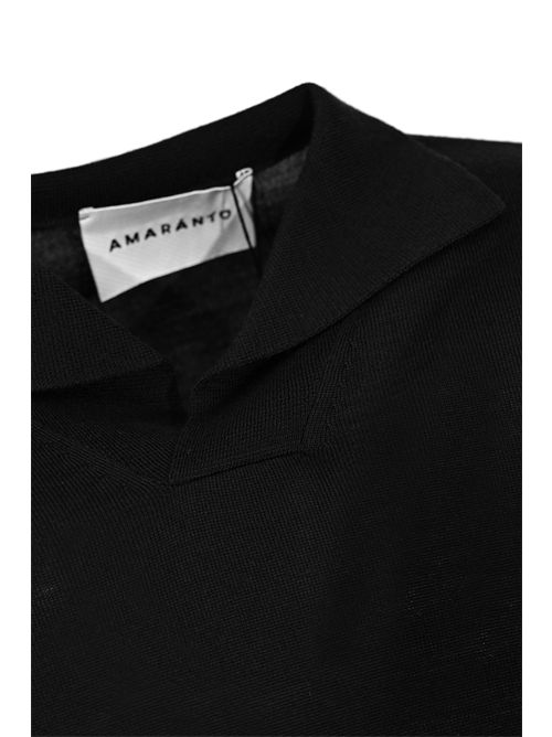 Maglione con collo a Polo Nero AMARANTO | B9F002599