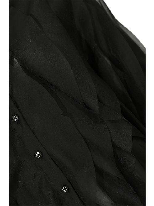 Camicia in misto lino con volant Nero AMOSA | A25FWCA07NERO