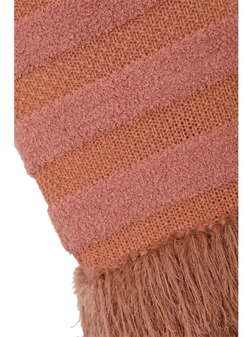 Gonna in maglia di cotone con frange AMOSA | A25FWGM42NUDE