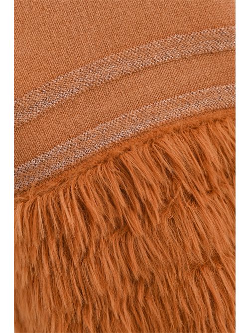 Gonna in maglia di misto lana con frange AMOSA | A25FWGM60CAMEL