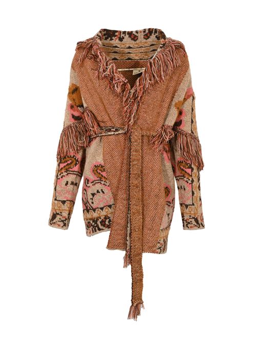 Cardigan in maglia misto lana jacquard AMOSA | A25FWMA01U.V.