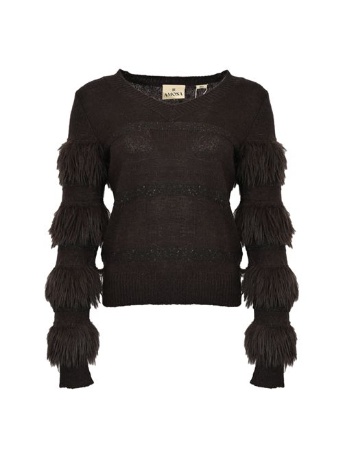 Maglia in misto lana con frange e paillettes AMOSA | A25FWMA20U.V.