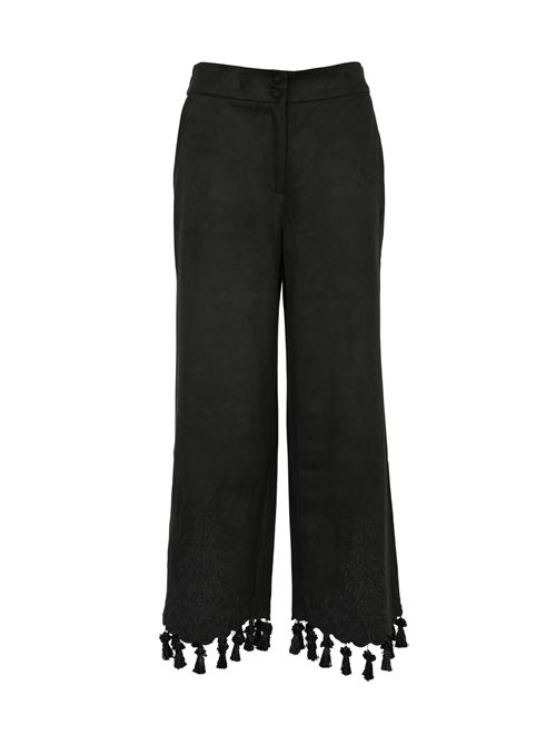 Pantalone in misto cotone con pendenti AMOSA | A25FWPA09NERO