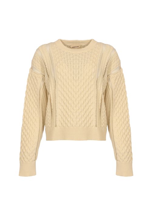 Maglia a trecce in misto lana Avorio ATOMO | AI25AFD1102D