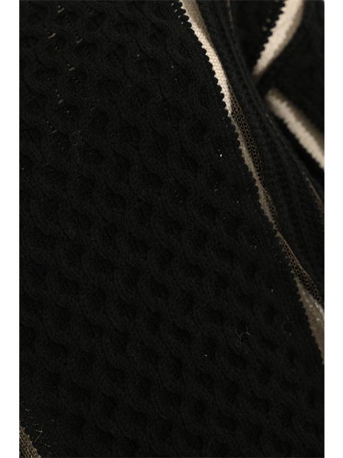 Maglia a trecce in misto lana Nero ATOMO | AI25AFD1103D