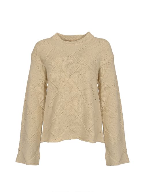 Maglione misto lana in punto canestro Avorio ATOMO | AI25AFD1702D