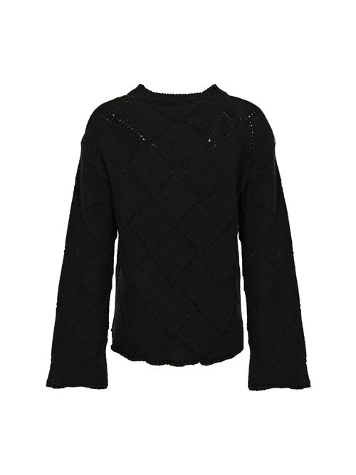 Maglione misto lana in punto canestro Nero ATOMO | AI25AFD1703D