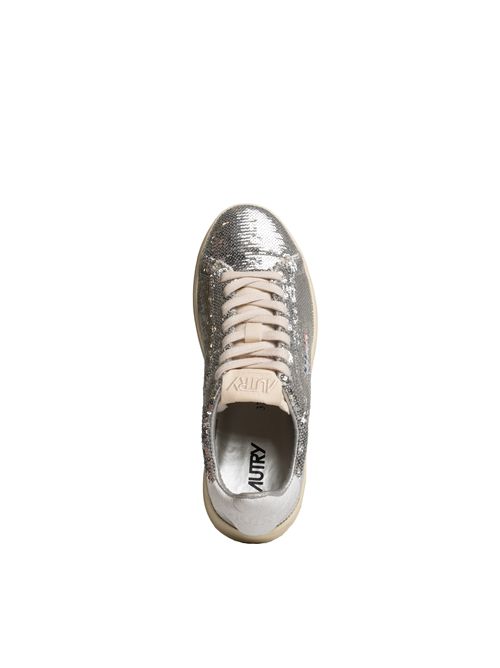 Sneakers Dallas Low Sparkling in paillettes Silver AUTRY | ADLWTI05