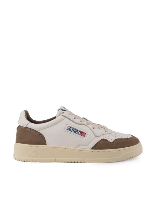 Sneakers Medalist Low in pelle di capra e suede White/Tobacco AUTRY | AULMGS43