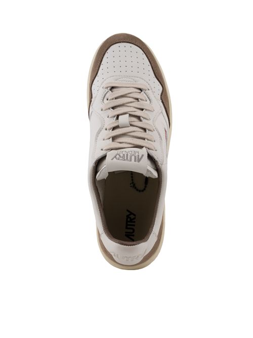 Sneakers Medalist Low in pelle di capra e suede White/Tobacco AUTRY | AULMGS43