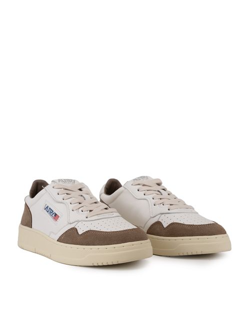 Sneakers Medalist Low in pelle di capra e suede White/Tobacco AUTRY | AULMGS43